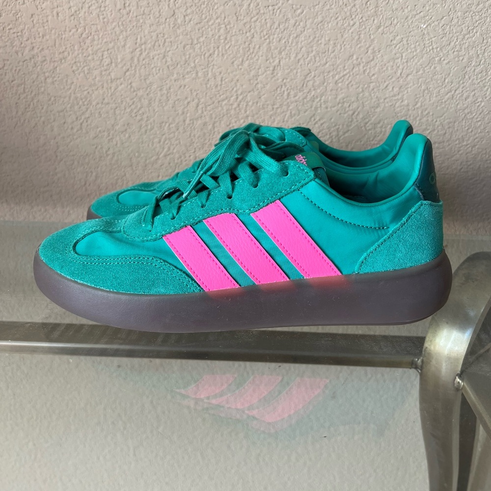 Adidas Green and Pink Sneakers